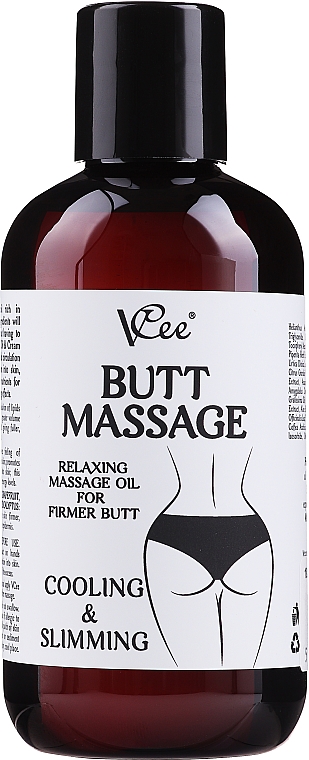Расслабляющее массажное масло для упругих ягодиц - VCee Butt Massage Relaxing Massage Oil For Firmer Butt — фото N1