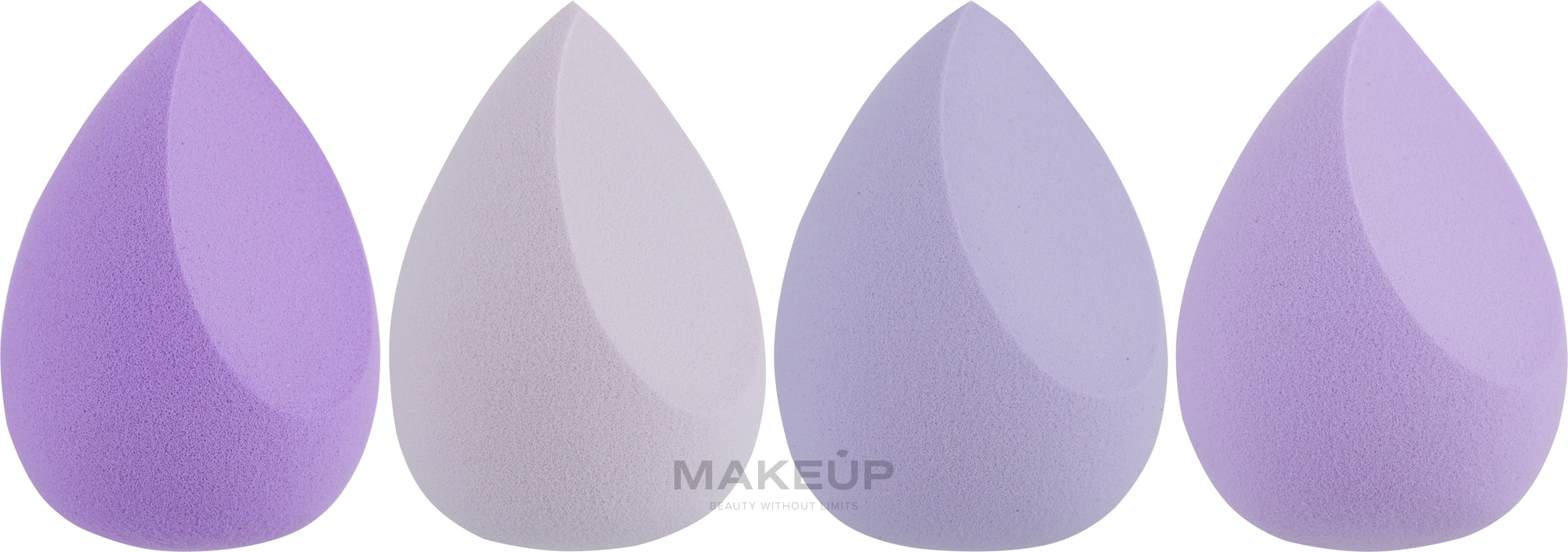 Набор спонжей для макияжа 4 в 1, Pf-297, фиолетовые - Puffic Fashion — фото 4шт