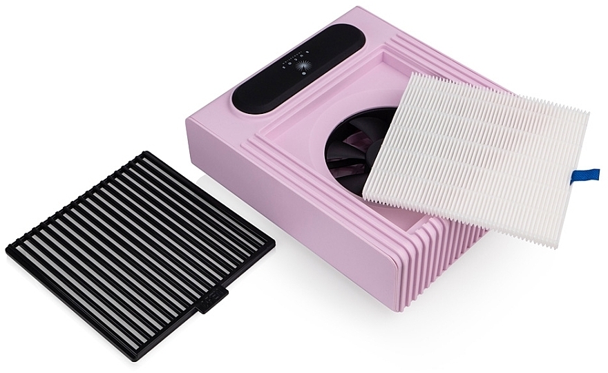Вытяжка для маникюра с Нера-фильтром на 100W, розовая - Bucos Cyclone V1 — фото N2