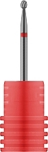 Фреза твердосплавная "Шарик" 001 140 023, 2 мм, красная - Nail Drill — фото N1