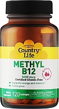 Вітамінно-мінеральний комплекс "Метил В12. Ягідний смак 3000 мг" - Country Life Methyl B12 — фото N1