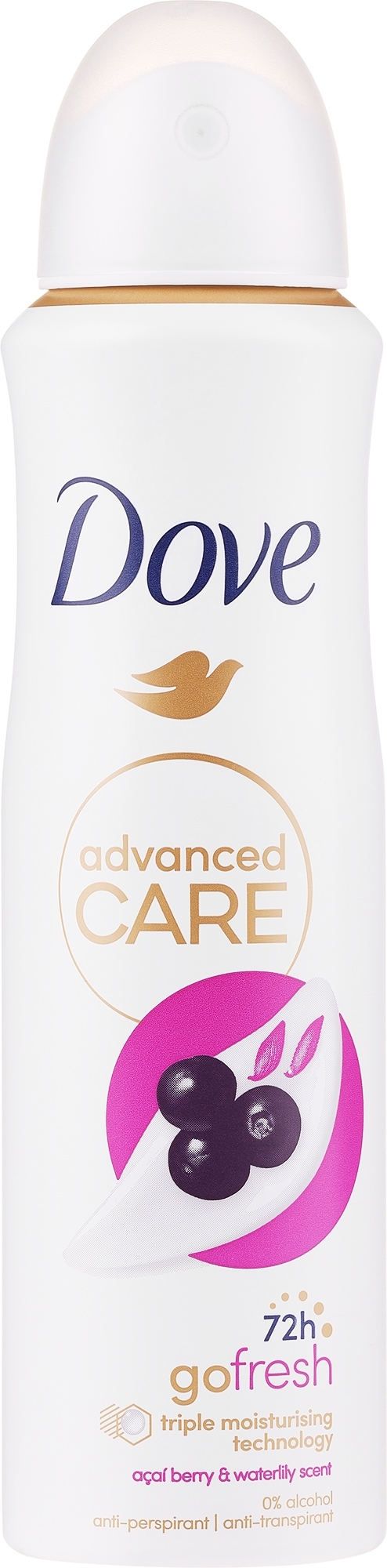 Дезодорант-антиперспирант "Ягоды асаи и водяная лилия" - Dove Advanced Care Acai Berry & Water Lily Antiperspirant Deodorant Spray — фото 150ml