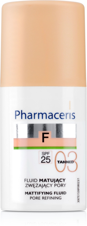 Матирующий тональный флюид - Pharmaceris F Mattifying Fluid Pore Refining SPF 25 — фото N1