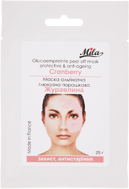 Маска альгінатна, глюкозна, порошкова "Журавлина" - Mila Glucoempreinte Peel Off Mask Protective&Anti-Ageing — фото N1