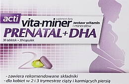 Харчова добавка - Aflofarm Acti Vita-Miner Prenatal + DHA — фото N1