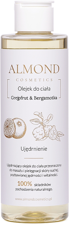 Олія для тіла й масажу "Грейпфрут і бергамот" - Almond Cosmetics — фото N1