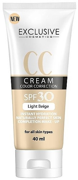 CC-крем для обличчя - Exclusive Cosmetics CC Cream Color Correction SPF 30 — фото N1