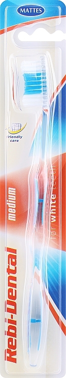 Зубна щітка Rebi-Dental M08, середньої жорсткості, синя - Mattes Rebi-Dental Medium Tothbrush — фото N1