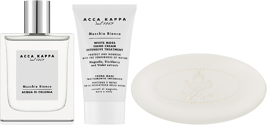Acca Kappa White Moss - Набір (edc/100ml + h/cr/75ml + soap/150g) — фото N2