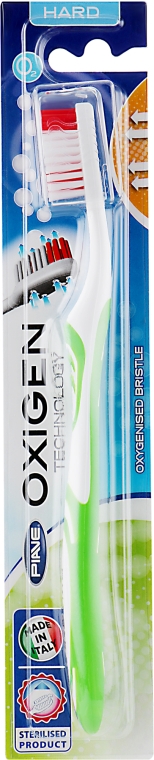 Зубная щетка "Oxigen", жесткая, салатовая - Piave — фото N2