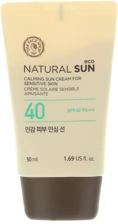 Солнцезащитный крем для чувствительной кожи - The Face Shop Natural Sun Eco Calming Sun Cream SPF40 