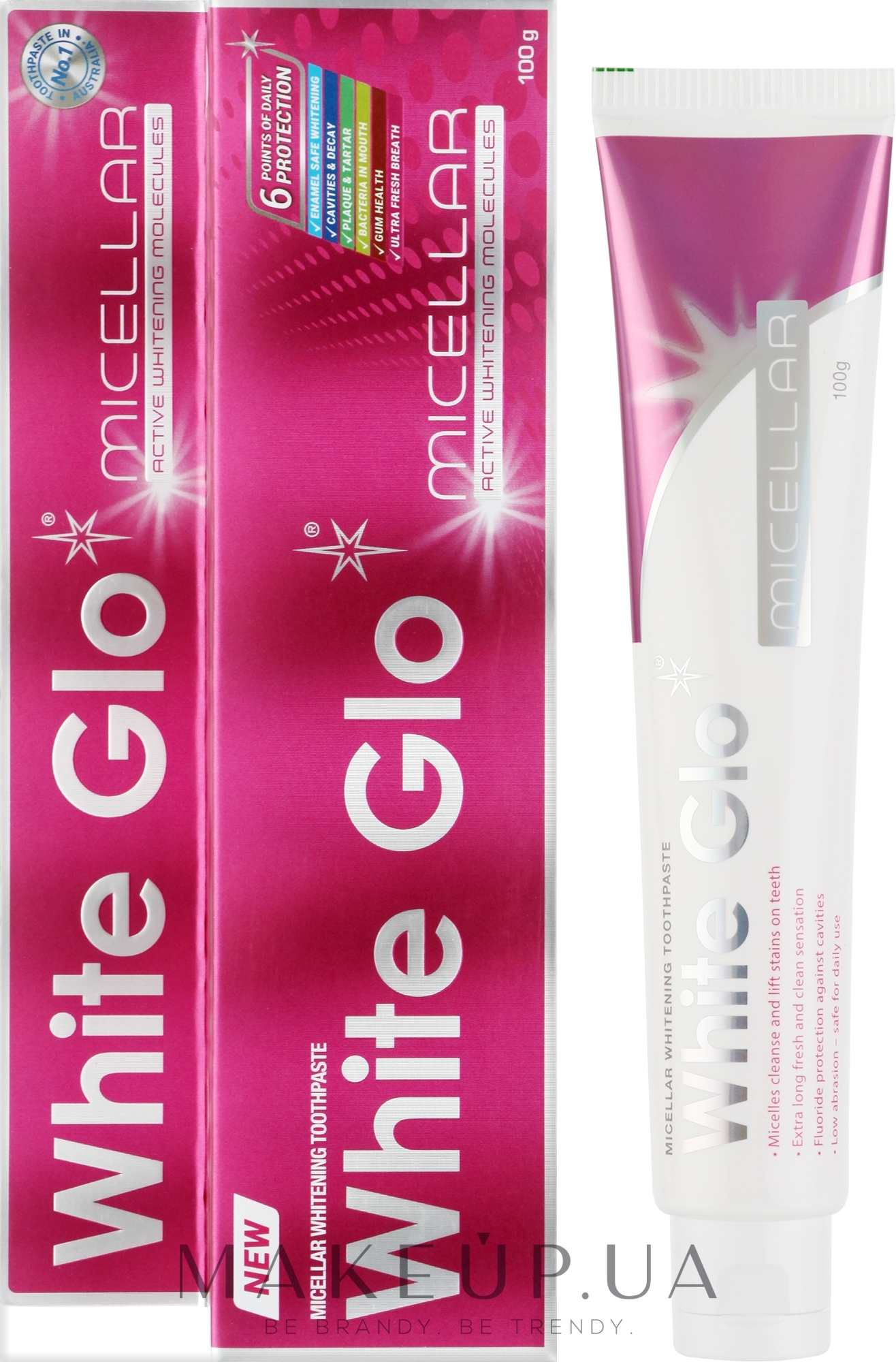 Отбеливающая зубная паста "Мицеллярная" - White Glo Micellar Whitening Toothpaste — фото 100g