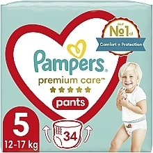 Підгузки-трусики Premium Care Pants Junior 5 (12-17 кг), 34 шт - Pampers — фото N1