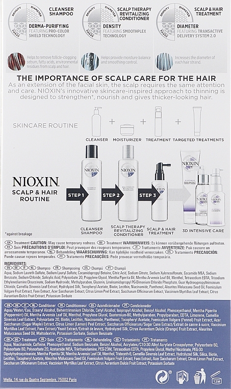 УЦЕНКА Набор - Nioxin Thinning Hair System 5 Starter Kit (shm/150ml + cond/150ml + mask/50ml) * — фото N3