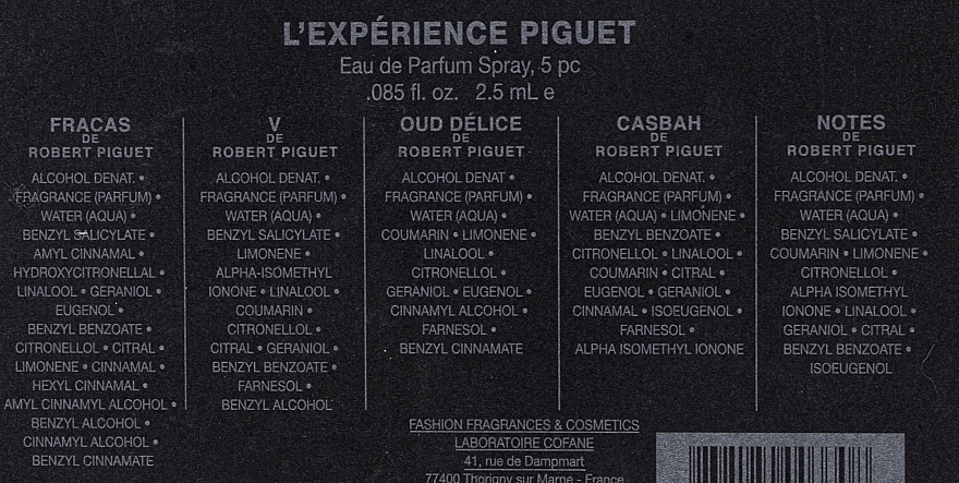 Robert Piguet L'Experience Set - Набор (edp/5 x 2.5 ml) — фото N4
