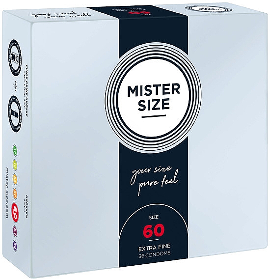 Презервативи латексні, розмір 60, 36 шт. - Mister Size Extra Fine Condoms — фото N1