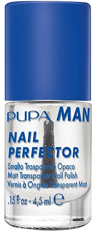 Матовый прозрачный лак для ногтей - Pupa Man Nail Perfector Matt Transparent Nail Polish — фото N1