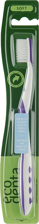 Зубная щетка с особо мягкой щетиной, фиолетовая - Ecodenta Soft Toothbrush — фото N1
