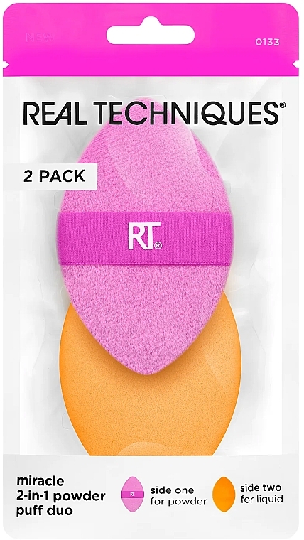 Набір спонжів для макіяжу - Real Techiques Miracle 2-In-1 Powder Puff Duo — фото N2