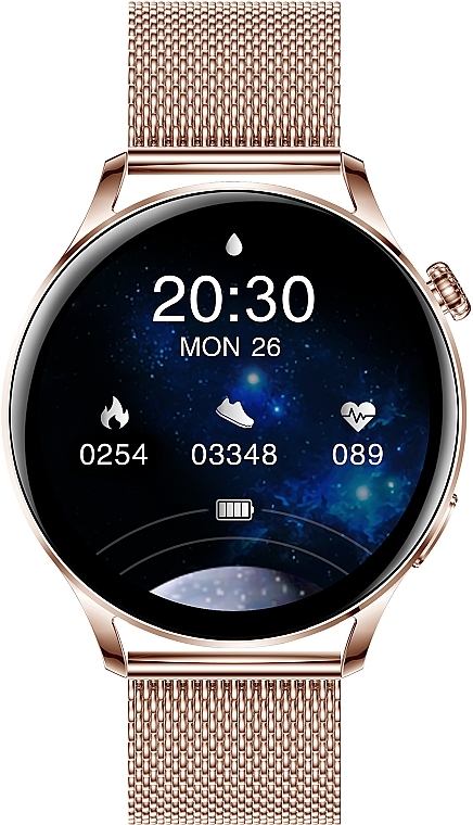 Смарт-часы для женщин, золотистая сталь - Garett Smartwatch Lady Elegance RT — фото N2
