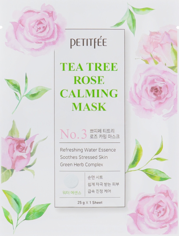 Успокаивающая маска для лица с экстрактом чайного дерева и розы - Petitfee & Koelf Tea Tree Rose Calming Mask — фото N4