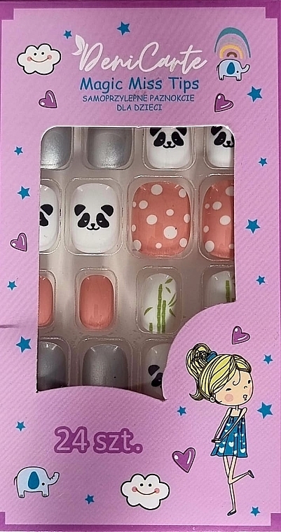 Накладные ногти для детей "Панда и бамбук", 964 - Deni Carte Magic Miss Tips — фото N1