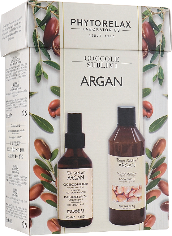 Набор для ухода за кожей - Phytorelax Laboratories Argan (s/g/250ml + h/oil/100ml)