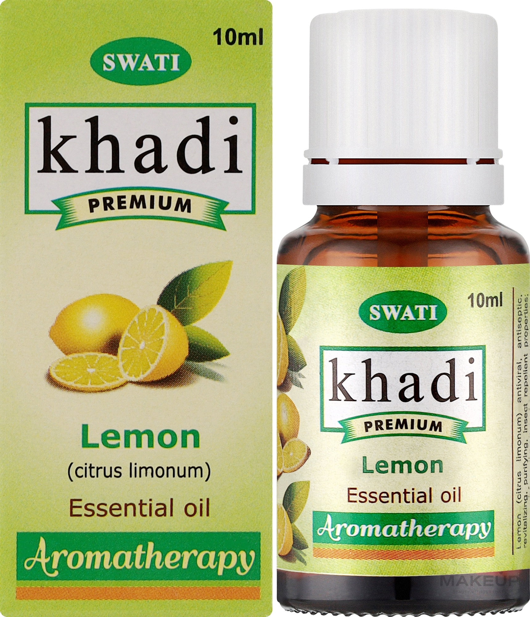 Чистое эфирное масло "Лимон" - Khadi Swati Premium Pure 100% Essential Oil Lemon — фото 10ml