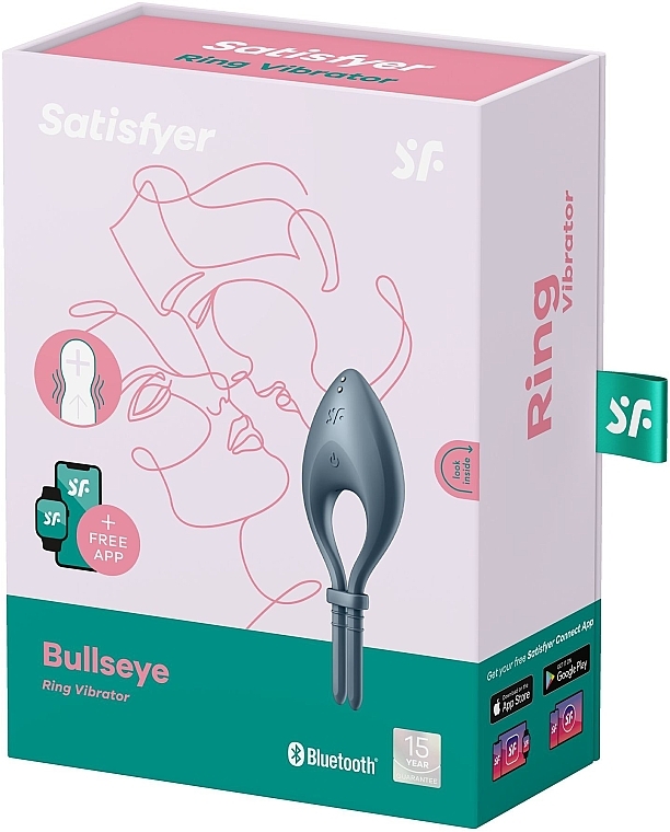 Ерекційне кільце, темно-синє - Satisfyer Bullseye Ring Vibrator Dark Blue — фото N2