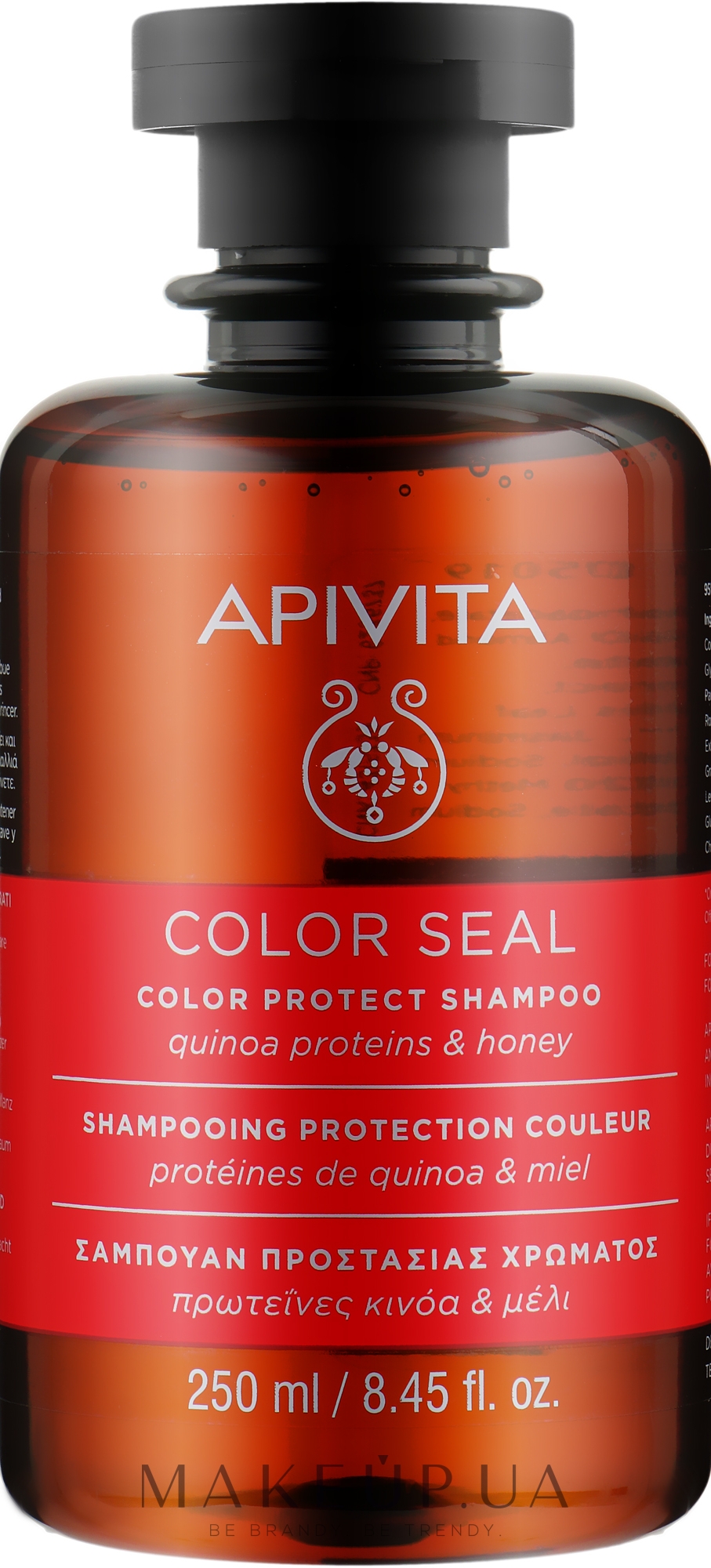 Шампунь для волос с белками киноа и медом - Apivita Color Seal Shampoo — фото 250ml