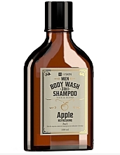 Гель-шампунь для мытья тела, волос и бороды "Apple" - HiSkin Men Body Wash Gel And Shampoo — фото N2