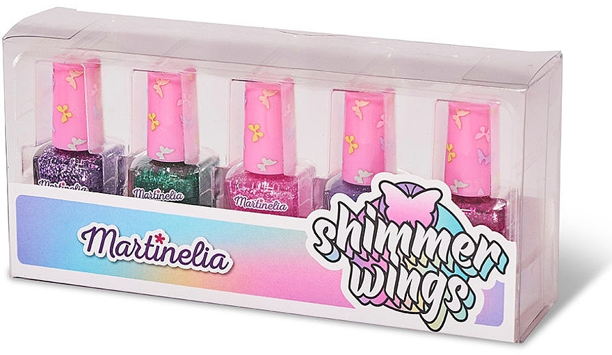 Набор для ногтей "Блестящие крылья", 5 шт. - Martinelia Shimmer Wings Nail Polish Set — фото N2