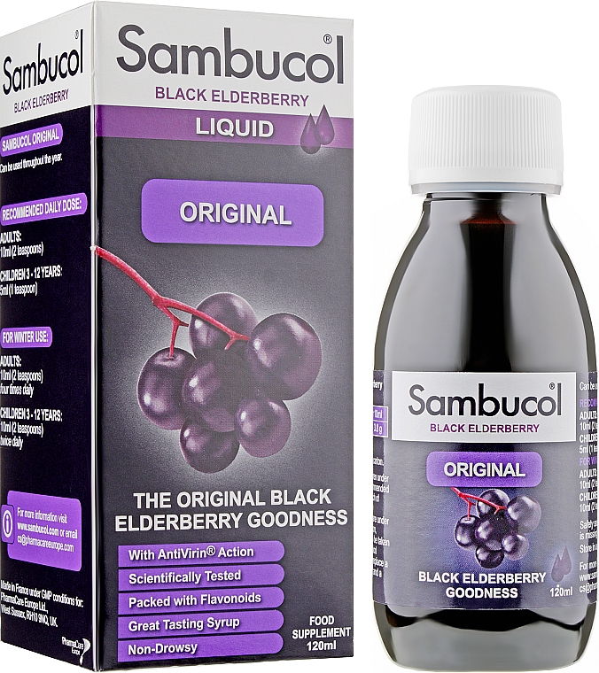 Сироп для иммунитета из Черной бузины - Sambucol Original — фото N2