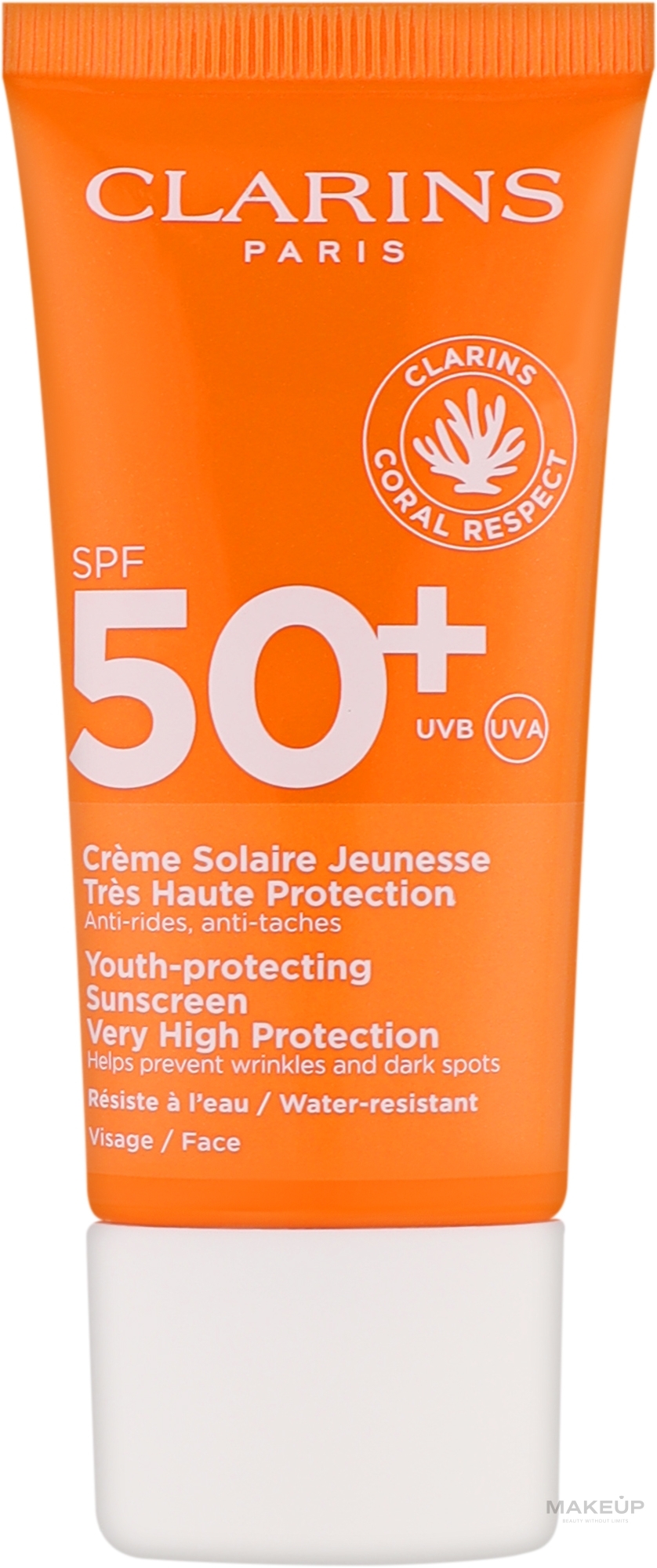 Солнцезащитный крем от морщин - Clarins Youth-Protecting Sunscreen SPF 50 (тестер) — фото 30ml