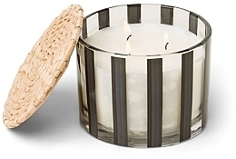 Парфумерія, косметика Ароматична свічка у склянці, 3 ґноти - Paddywax Al Fresco Striped Glass Candle Palo Santo & Sage