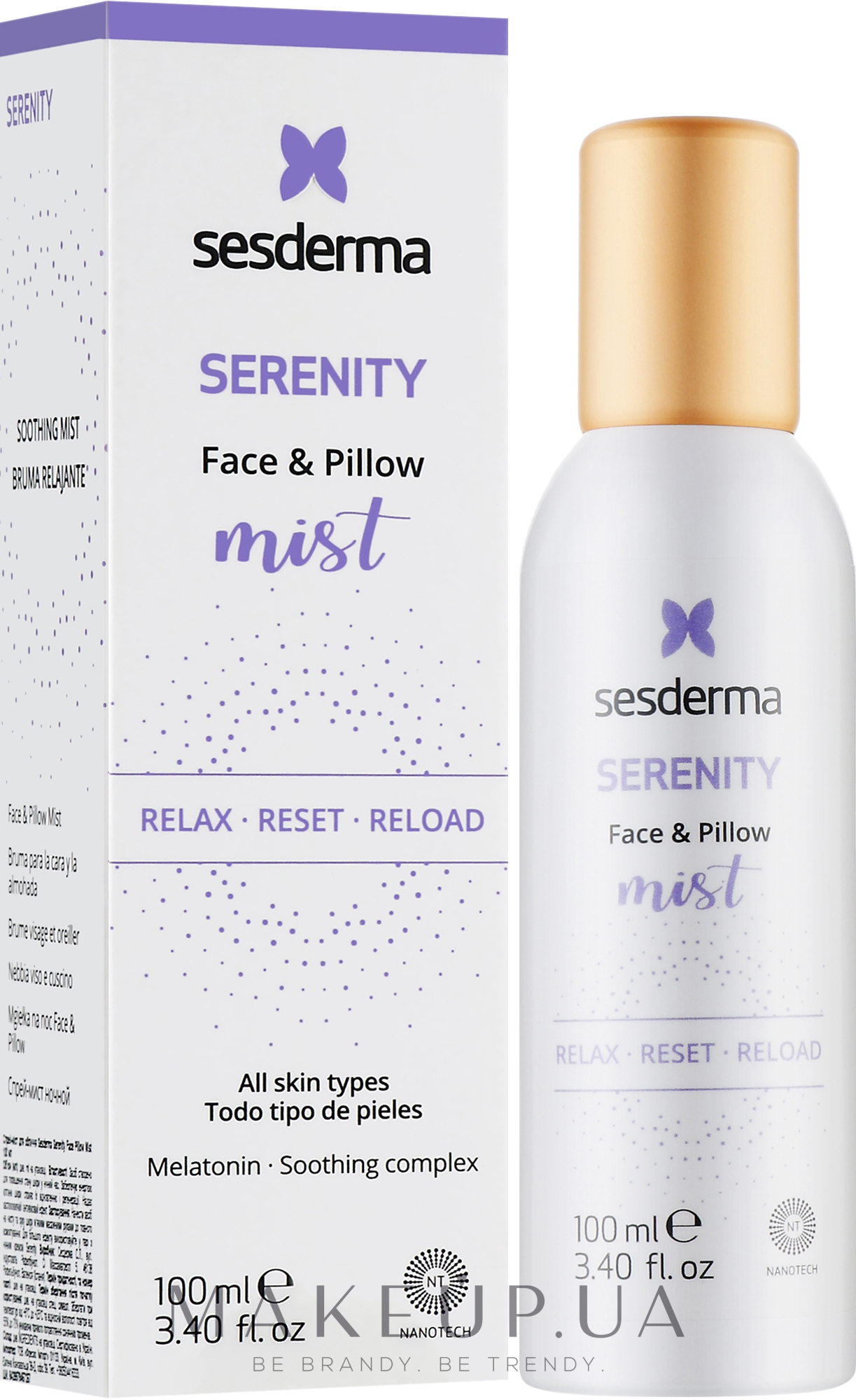 Нічний спрей-міст для обличчя - Sesderma Serenity Face Pillow Mist — фото 100ml