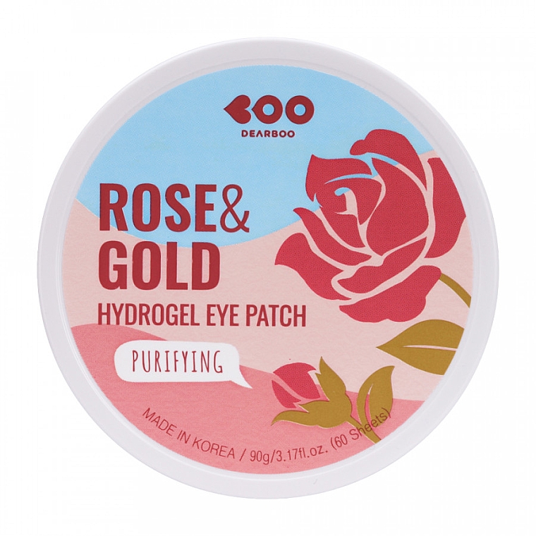 Гідрогелеві патчі з екстрактом троянди й золотом - Dearboo Purifying Hydrogel Eye Patch Rose & Gold — фото N5