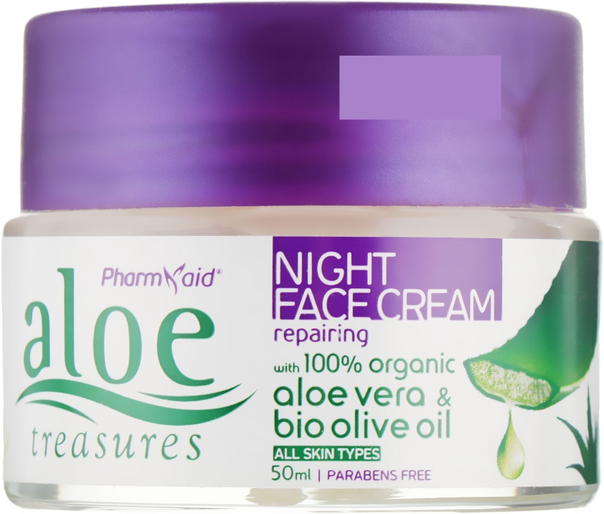Ночной восстанавливающий крем для лица - Pharmaid Aloe Treasures Repairing Night Face Cream — фото N2