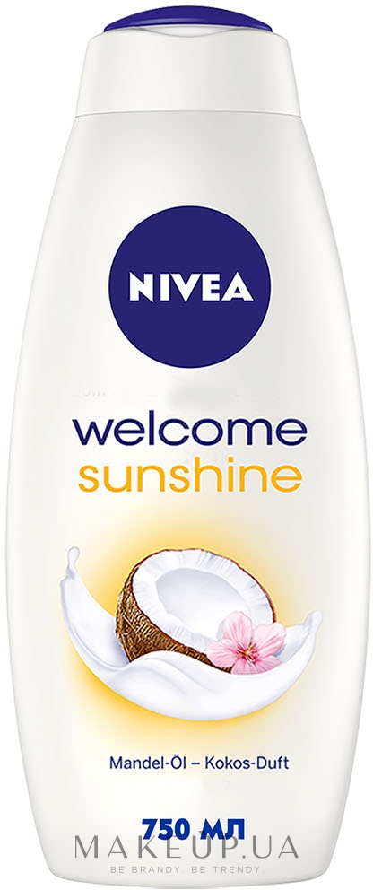 Гель-догляд для душу й піна для ванни "Крем і кокос" з олією жожоба - NIVEA Welcome Sunshine — фото 750ml