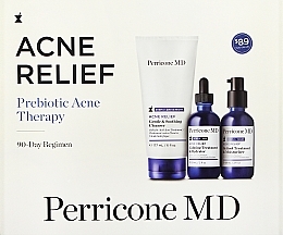 Набор - Perricone MD Acne Relief Prebiotic Acne Therapy (cleanser/177ml + hydrator/59ml +f/cr/59ml) — фото N1