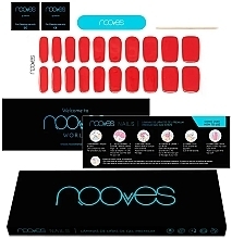 Набір гелевих наліпок для нігтів - Nooves Premium Luxe Solid Crimson Red — фото N1
