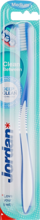 Зубная щетка для чувствительных зубов и десен, средней жесткости, синяя - Jordan Clean Between 