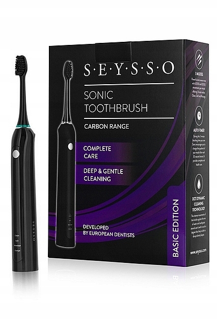 Звуковая зубная щетка, черная - Seysso Carbon Sonic Toothbrush — фото N1