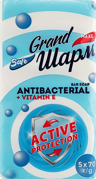 Мыло туалетное "Антибактериальное + Витамин E" - Grand Шарм Antibacterial + Vitamin E — фото N1