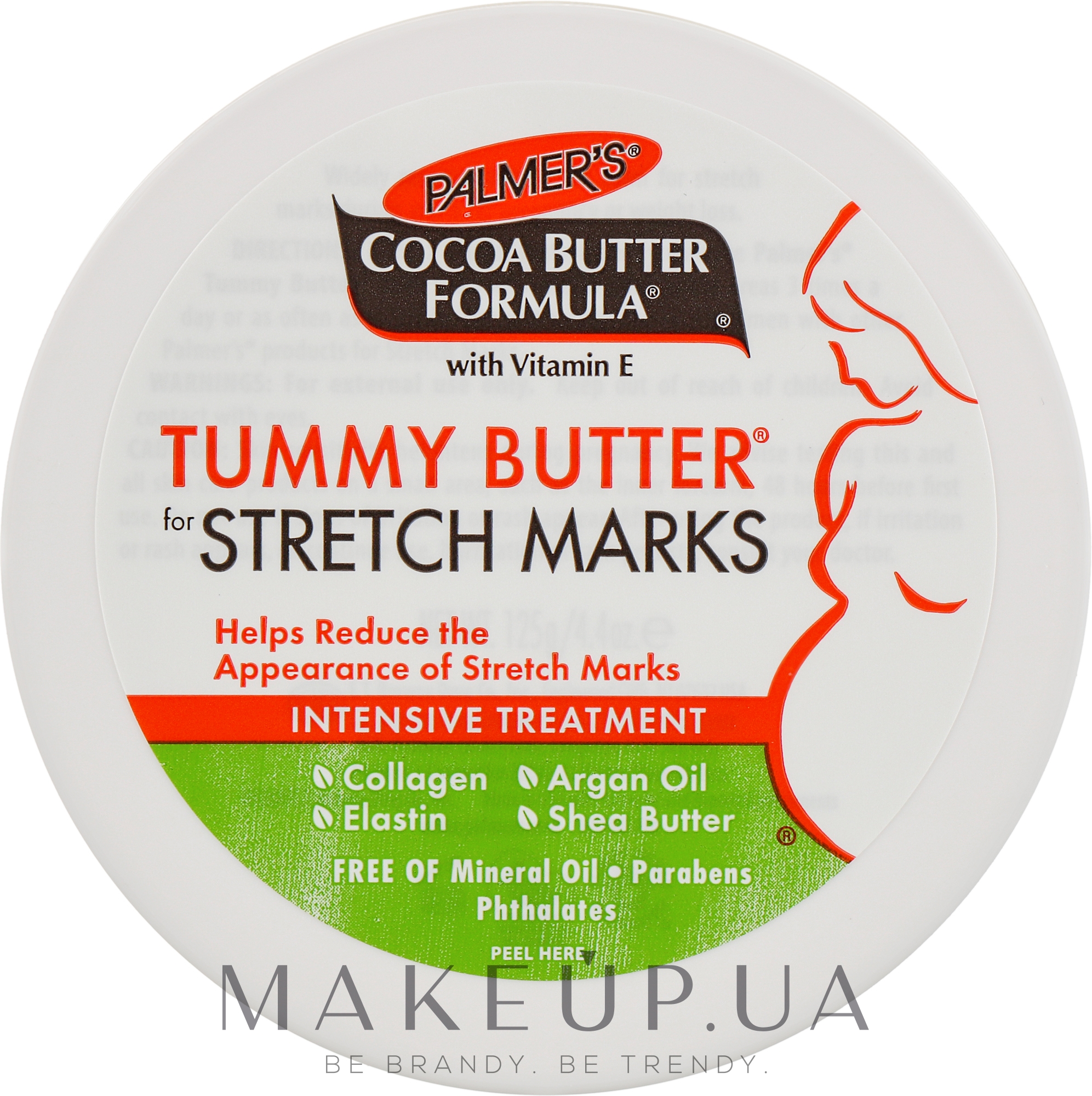 Тверде масло від розтяжок - Palmer's Cocoa Butter Formula Tummy Butter for Stretch Marks — фото 125g