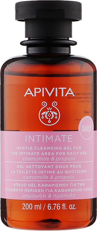 Деликатный очищающий гель для интимной гигиены с ромашкой и прополисом - Apivita Intimate