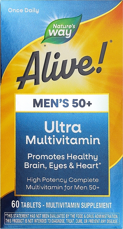 Мультивитамины для мужчин 50+ - Nature’s Way Alive! Men's 50+ Ultra Potency Complete Multivitamin — фото N1
