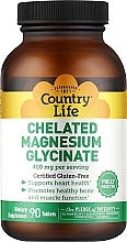 Харчова добавка "Хелатний гліцинат магнію, 400 мг" - Country Life Chelated Magnesium Glycinate — фото N1