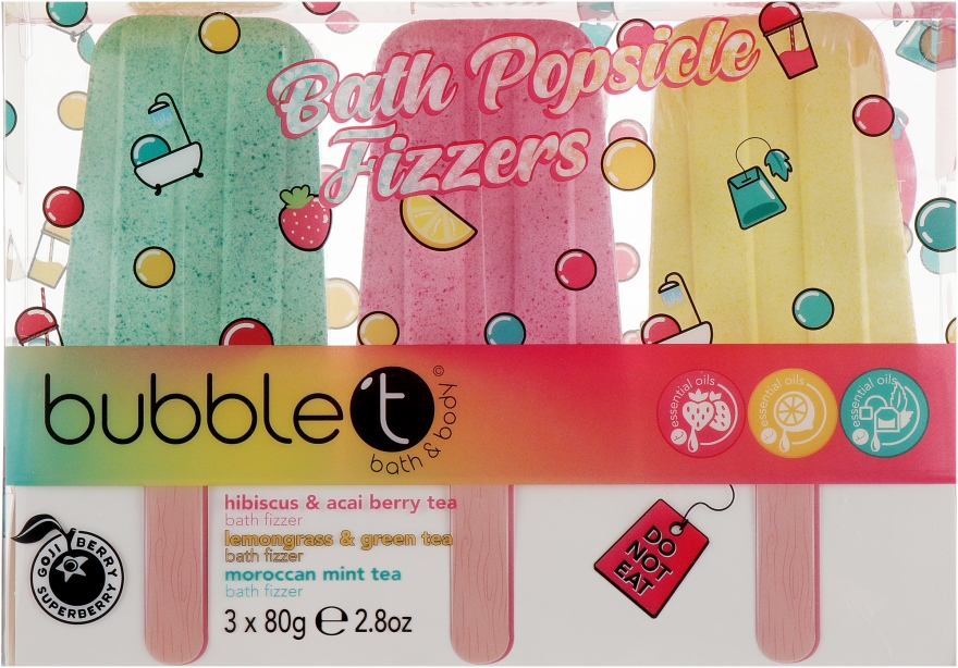 Набір бомбочок для ванни - Bubble T Bath Popsicle Fizzers (bath/bomb/3x80g)