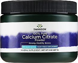 Пищевая добавка в порошке "Цитрат кальция" - Swanson Calcium Citrate Powder 100% Pure And Dair Free — фото N1